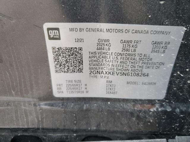 2GNAXKEV5N6108264 - 2022 CHEVROLET EQUINOX LT GRAY photo 13