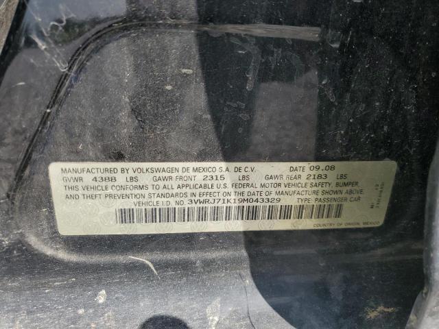 3VWRJ71K19M043329 - 2009 VOLKSWAGEN JETTA WOLFSBURG 黑色 照片 11