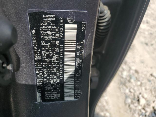 4T1BF1FK2FU489911 - 2015 TOYOTA CAMRY LE 灰色 照片 12