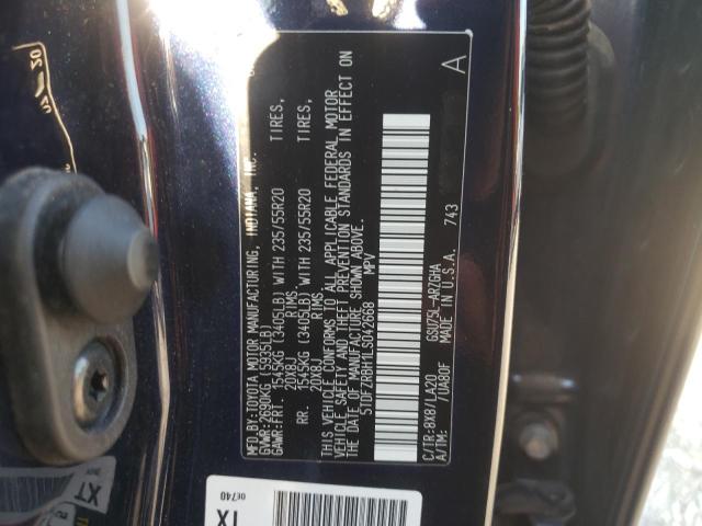 5TDFZRBH1LS042668 - 2020 TOYOTA HIGHLANDER PLATINUM BLUE photo 13