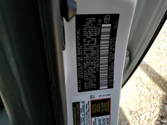 4T1BK1EB7EU107173 - 2014 TOYOTA AVALON BASE 白色 照片 12