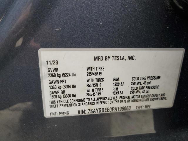 7SAYGDEE0PA196060 - 2023 TESLA MODEL Y GRAY photo 13
