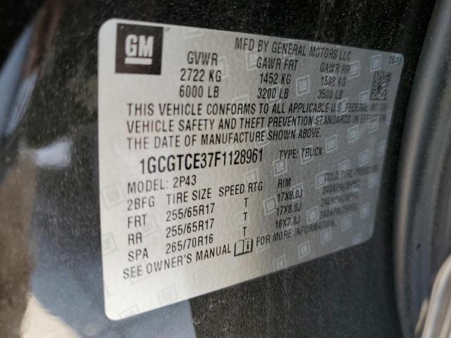 1GCGTCE37F1128961 - 2015 CHEVROLET COLORADO Z71 BLACK photo 13