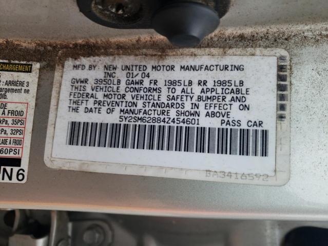 5Y2SM62884Z454601 - 2004 PONTIAC VIBE SILVER photo 12