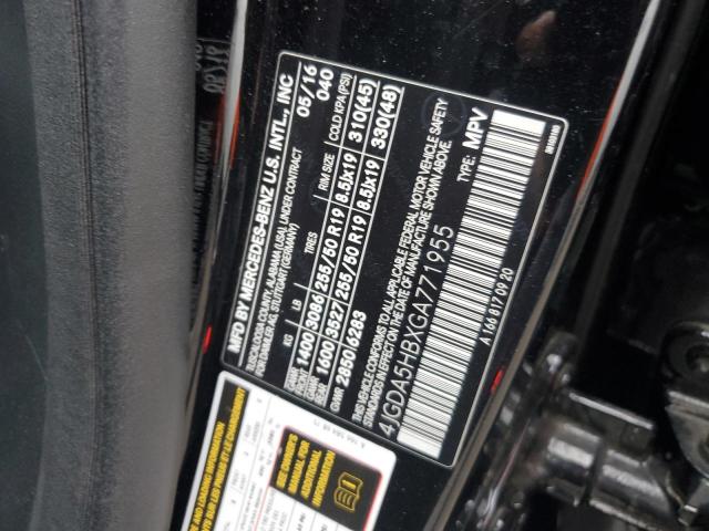 4JGDA5HBXGA771955 - 2016 MERCEDES-BENZ GLE 350 4MATIC BLACK photo 14