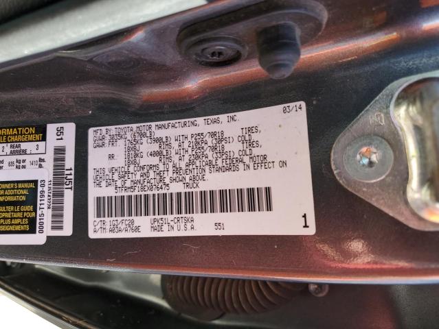 5TFRM5F18EX076475 - 2014 TOYOTA TUNDRA DOU GRAY photo 10