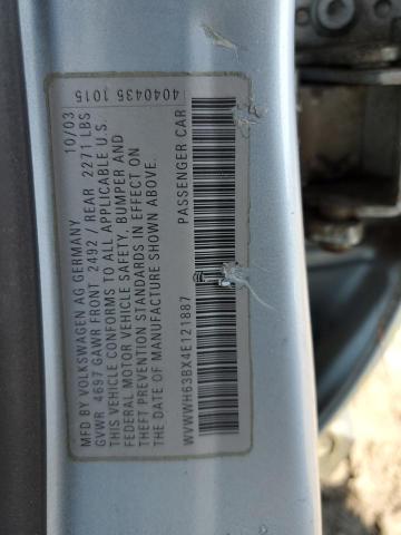 WVWWH63BX4E121887 - 2004 VOLKSWAGEN PASSAT GLX Mavi foto 13