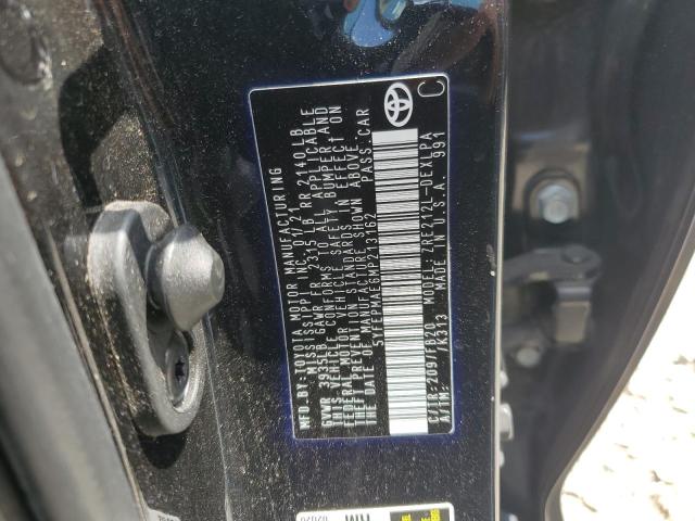 5YFEPMAE6MP213162 - 2021 TOYOTA COROLLA LE BLACK photo 12