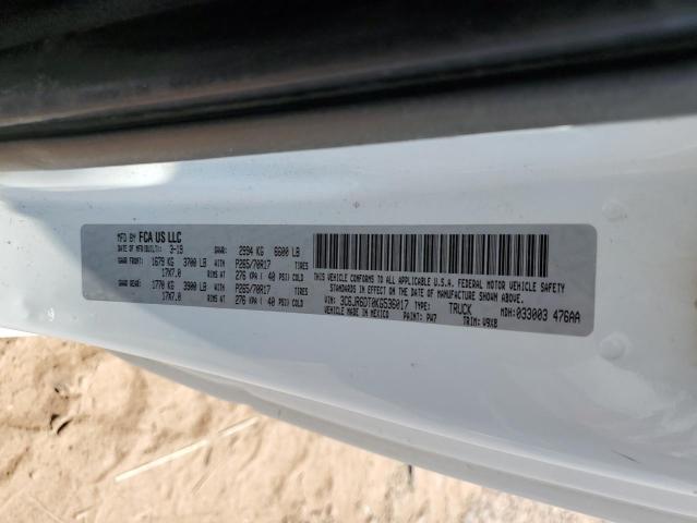 3C6JR6DT0KG536017 - 2019 RAM 1500 CLASS TRADESMAN Ақ фото 12