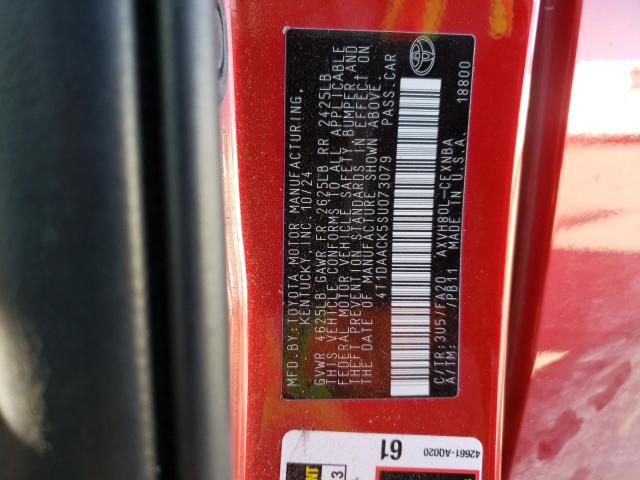 4T1DAACK5SU073079 - 2025 TOYOTA CAMRY XSE RED photo 12