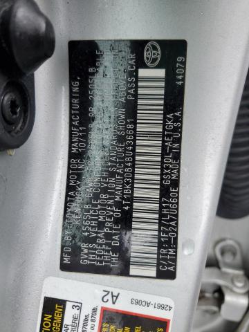 4T1BK3DB4BU436681 - 2011 TOYOTA AVALON BASE 银色 照片 12