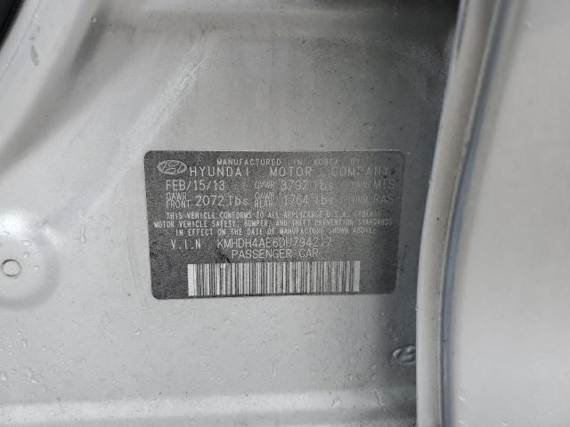 KMHDH4AE6DU794217 - 2013 HYUNDAI ELANTRA GLS GRAY photo 12