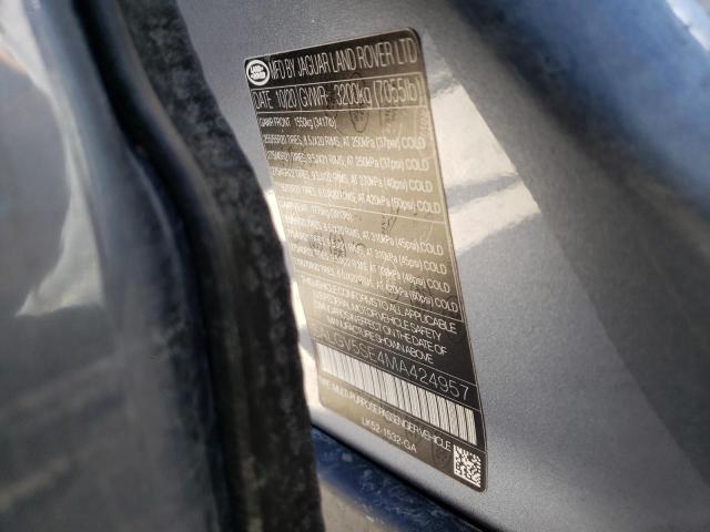 SALGV5SE4MA424957 - 2021 LAND ROVER RANGE ROVE AUTOBIOGRAPHY BLUE photo 10