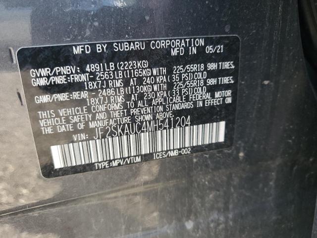 JF2SKAUC4MH541204 - 2021 SUBARU FORESTER LIMITED GRAY photo 14