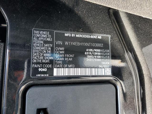 W1Y4EBHYXNT103002 - 2022 MERCEDES-BENZ SPRINTER 2500 黑色 照片 12