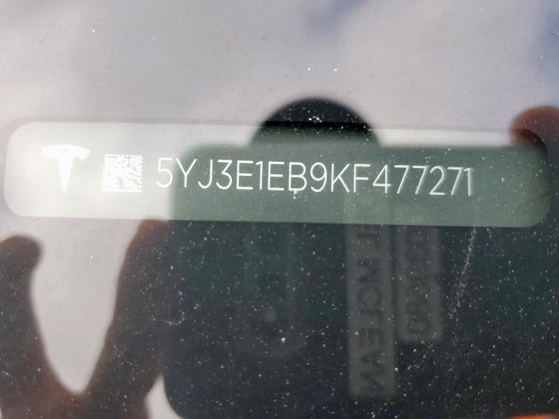 5YJ3E1EB9KF477271 - 2019 TESLA MODEL 3 黑色 照片 13