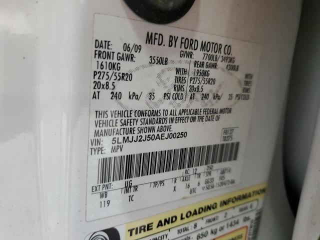 5LMJJ2J50AEJ00250 - 2010 LINCOLN NAVIGATOR WHITE photo 13