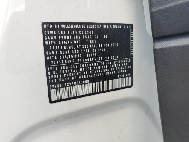 3VVRB7AX9PM047008 - 2023 VOLKSWAGEN TIGUAN S Ақ фото 13