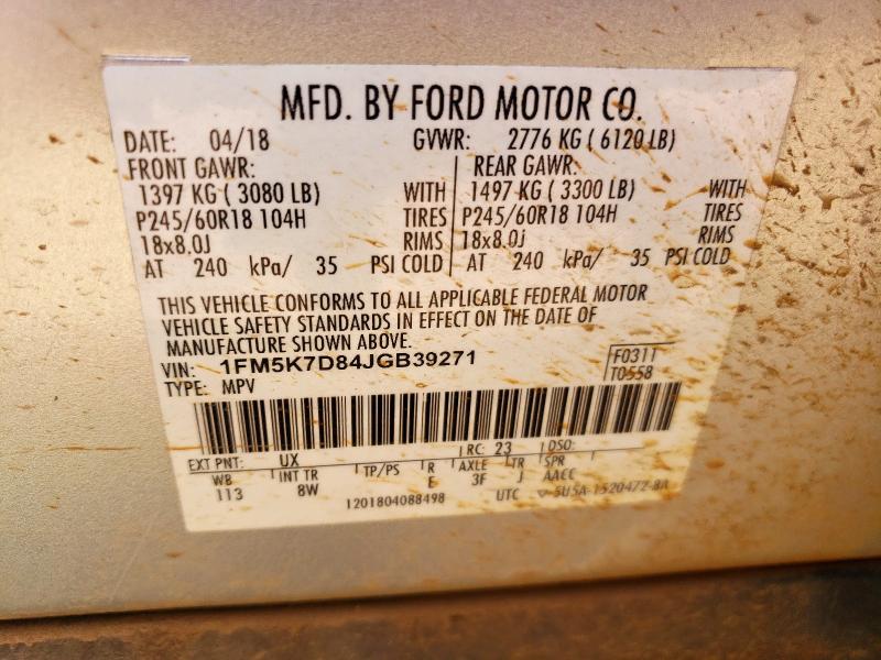 1FM5K7D84JGB39271 - 2018 FORD EXPLORER XLT Silber Foto 13