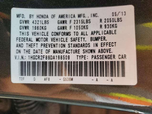 1HGCR2F89DA198509 - 2013 HONDA ACCORD EXL CHARCOAL photo 13