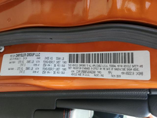 1C4PJMBB8FW546200 - 2015 JEEP CHEROKEE TRAILHAWK 橙色 照片 13