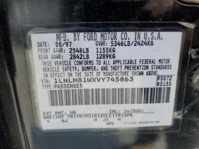 1LNLM81WXVY745863 - 1997 LINCOLN TOWN CAR EXECUTIVE BLACK photo 12