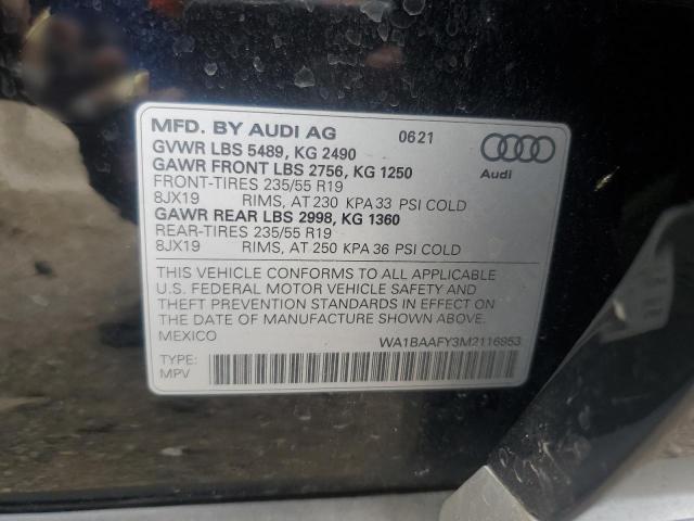 WA1BAAFY3M2116953 - 2021 AUDI Q5 PREMIUM PLUS BLACK photo 13