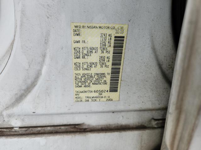 5N1AA0NF7EN605024 - 2014 NISSAN ARMADA PLATINUM 白色 照片 13