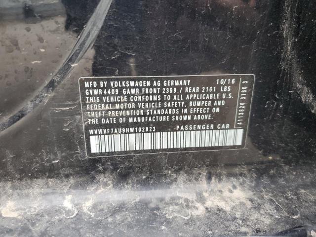 WVWVF7AU9HW102923 - 2017 VOLKSWAGEN GOLF R Siyah fotoğraf 13