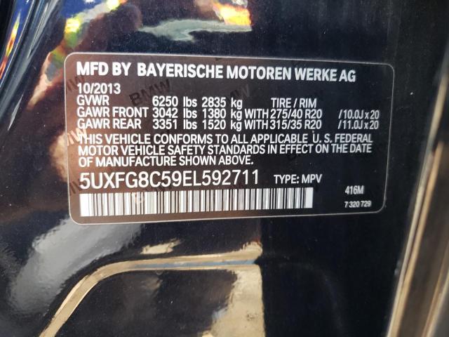 5UXFG8C59EL592711 - 2014 BMW X6 XDRIVE50I BLACK photo 13