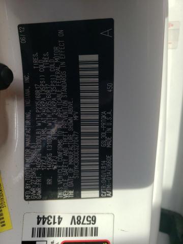 5TDYK3DC0CS270477 - 2012 TOYOTA SIENNA XLE თეთრი ფოტო 14