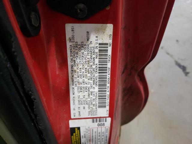 5TEUU42N97Z358441 - 2007 TOYOTA TACOMA ACCESS CAB წითელი ფოტო 12