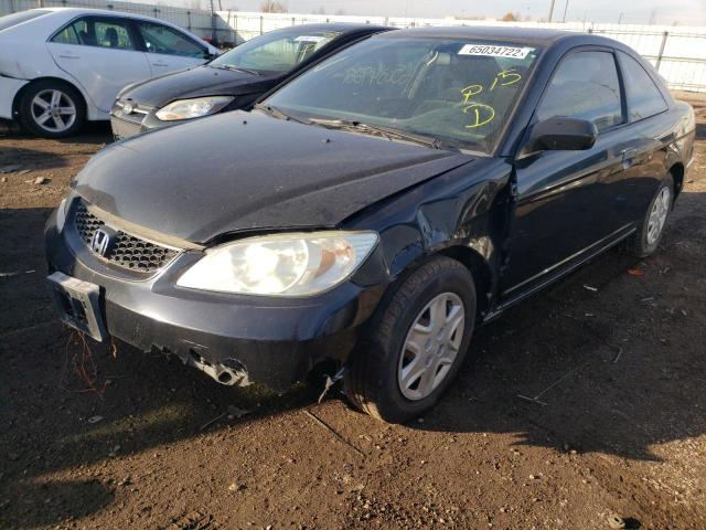 1HGEM22155L053831 - 2005 HONDA CIVIC DX VP BLACK photo 2