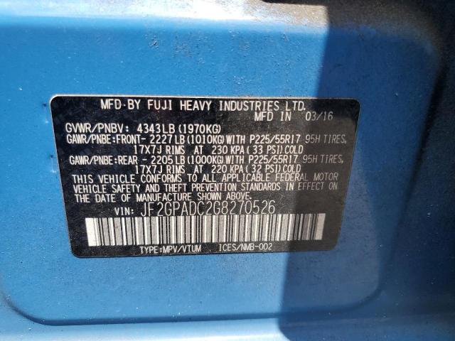 JF2GPADC2G8270526 - 2016 SUBARU CROSSTREK PREMIUM Blau Foto 13