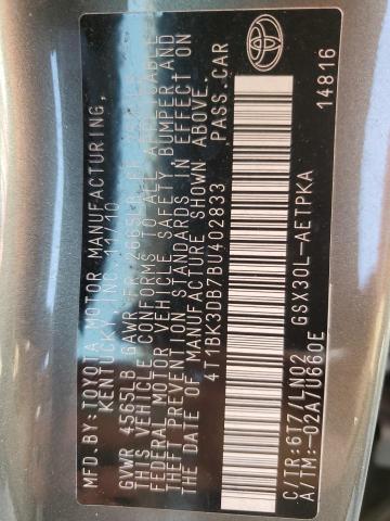 4T1BK3DB7BU402833 - 2011 TOYOTA AVALON BASE 绿色 照片 12