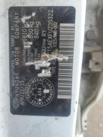 KMHCT5AEXFU235322 - 2015 HYUNDAI ACCENT GS Ağ foto 13