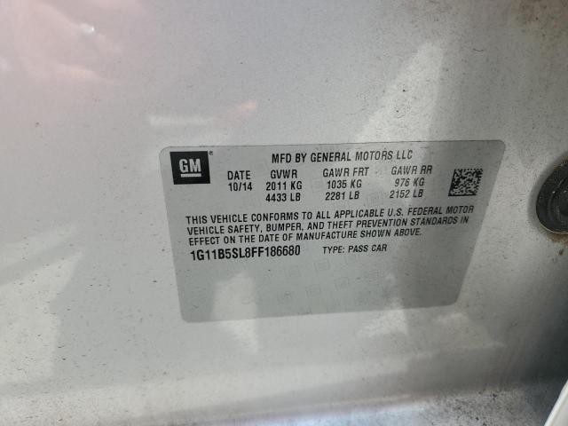 1G11B5SL8FF186680 - 2015 CHEVROLET MALIBU LS 银色 照片 12