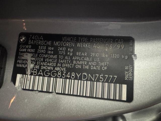 WBAGG8348YDN75777 - 2000 BMW 740 I AUTOMATIC SILVER photo 10