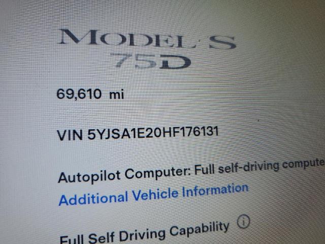 5YJSA1E20HF176131 - 2017 TESLA MODEL S Grau Foto 9