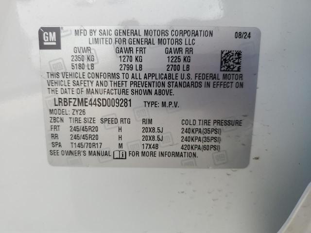 LRBFZME44SD009281 - 2025 BUICK ENVISION AVENIR WHITE photo 12