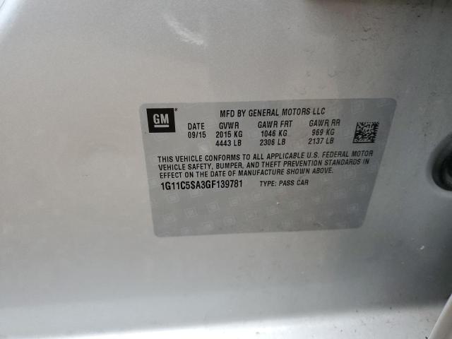 1G11C5SA3GF139781 - 2016 CHEVROLET MALIBU LIM LT 银色 照片 13