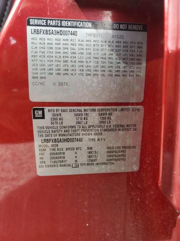 LRBFXBSA3HD007440 - 2017 BUICK ENVISION ESSENCE برغندي صورة 13