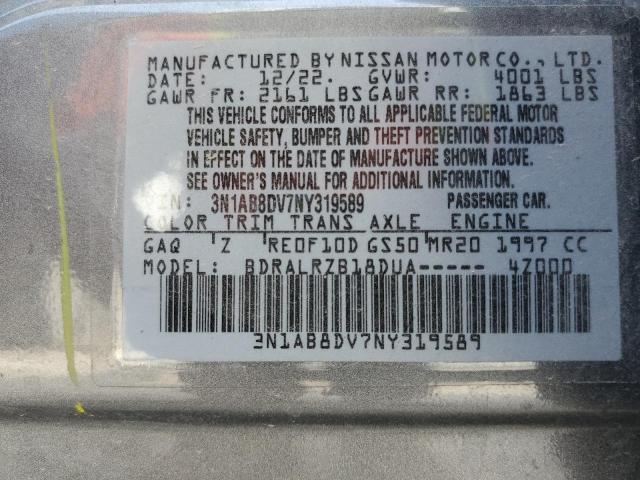 3N1AB8DV7NY319589 - 2022 NISSAN SENTRA SR GRAY photo 12