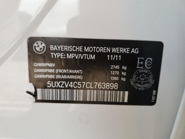 5UXZV4C57CL763898 - 2012 BMW X5 XDRIVE35I თეთრი ფოტო 13