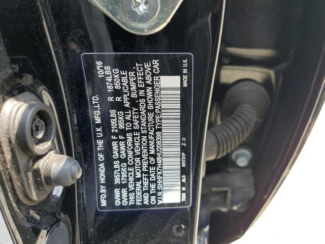 SHHFK7H48HU208398 - 2017 HONDA CIVIC SPORT 黑色 照片 12