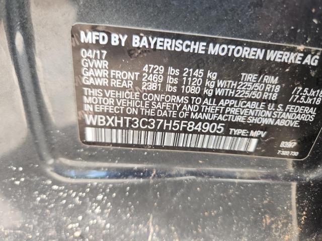 WBXHT3C37H5F84905 - 2017 BMW X1 XDRIVE28I GRAY photo 14