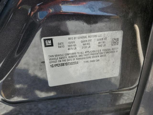 1G1PC5SB7D7302554 - 2013 CHEVROLET CRUZE LT GRAY photo 12