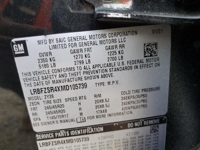 LRBFZSR4XMD105739 - 2021 BUICK ENVISION AVENIR BLACK photo 14