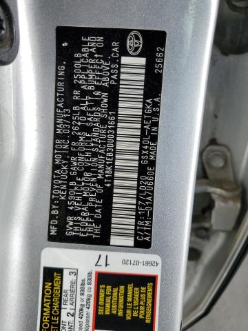 4T1BK1EB3DU031661 - 2013 TOYOTA AVALON BASE Gümüş foto 12