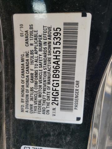 2HGFG1B96AH515395 - 2010 HONDA CIVIC EXL 黑色 照片 13